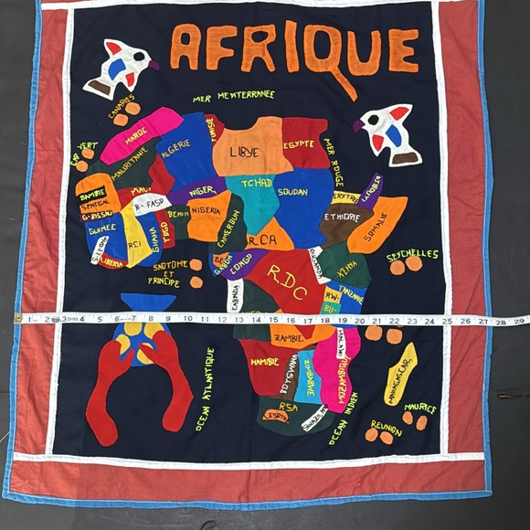 African Patchwork Map Wall Tapestry - Picture 8 of 17